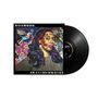"Rhiannon Giddens" oben, "Hope Is The Thing With Feathers" unten. Buntes Porträt einer Frau neben Schallplatte., LP