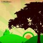 Text: "The Academy Is... Almost Here." Illustration: Silhouette eines großen Baumes, mit grünen Hügeln und einer Sonne im Hintergrund., LP