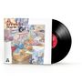 "Al Stewart, Year of the Cat" auf Schallplatte. Illustration eines chaotischen Tisches mit verschiedenen Gegenständen., LP