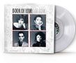 "BOOK OF LOVE" steht oben. Vier Porträts: zwei Frauen oben, ein Mann und eine Frau unten. Eine transparente Vinylplatte., LP