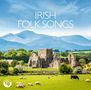 Oben steht "IRISH FOLK SONGS". Alte Ruine in grüner Landschaft mit Schafen. Im Hintergrund sind blaue Berge. Links unten ist ein Logo.