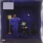 Alex Isley - When the City Sleeps. Frau in blauem Kleid, Lampe, Tisch mit Blumen, Stuhl, Mondsichel an der Wand., 2 LPs