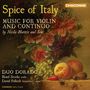 "Spice of Italy", "Music for Violin and Continuo" von Nicola Matteis and Son. Illustration: Blumen und Früchte., CD