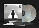 „splendor & misery“ und „CLIPPING.“ sind Texte. Eine Silhouette schwebt in einem Dreieck. Zwei Vinylplatten daneben., 2 LPs