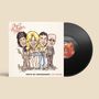 „Truth or Consequence Live Album“. Illustration von vier Cartoon-Figuren und einer Schallplatte., LP
