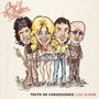 "Amyl & the Sniffers" oben, "Truth or Consequence Live Album" unten. Karikatur von vier Bandmitgliedern., CD