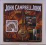 "JOHN CAMPBELLJOHN VINYL BOX", bronzene Gitarre, Albumcover, kunstvoller Hintergrund in Brauntönen mit Illustrationen., LP