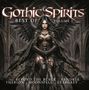 "Gothic Spirits Best Of Volume 1" steht oben. Unten: "incl. Beyond the Black, Xandria, Therion, Moonspell, Evergrey...". Illustration: Eine Frau mit schwarzen Flügeln und Rüstung.