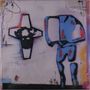 Oben rechts: "Why are my dreams so boring" und "Why do I feel so afraid". Illustration: Kreuz und blau-rote Figur., CD