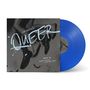 Text: „Luca Guadagnino's Queer“ und „Music by Trent Reznor & Atticus Ross“. Blaue Vinyl-Schallplatte, schwarz-weißes Cover., LP