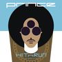 „Prince“, „HITnRUN phase one“. Illustration eines stilisierten Gesichts mit Afro, drei Augen und Kette., CD
