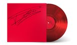 Schwarze Handschrift und ein Kreis mit der Zahl 3 auf einem roten Vinylalbum und Cover.