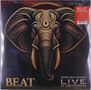 Text: "BEAT", "NEON HEAT DISEASE LIVE IN LOS ANGELES". Illustration eines stilisierten Elefantenkopfes., 3 LPs