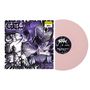 Baby Pink Colorway. MGLA. Graffiti-Art mit weiblicher Figur und abstrakten lila und schwarzen Formen. Rosa Schallplatte., LP