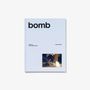 Texte: "bomb", "MAGICAL GIRL UNDERCOVER", "MAGIC BOMB". Buchcover mit kleinem Foto einer knienden Person und Lichtquelle.