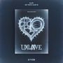 Text: "XLOV 1ST MINI ALBUM", "UXLOVE", "O VER". Illustratives Herz mit stacheliger Umrandung und abstrakten Formen im Inneren., 1 CD und 1 Buch