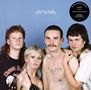 Text oben links: "AMYL AND THE SNIFFERS GIDDY UP / BIG ATTRACTION". Vier Personen vor blauem Hintergrund., CD