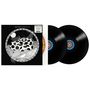Text: "Modest Mouse" und "An Eraser and A Maze". Zwei Vinyl-Schallplatten, Schwarz-Weiß-Cover mit surrealem Muster., 2 LPs