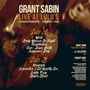 "Grant Sabin Live at Lulu's," Titel, Datum und Titel von Seiten A und B. Unscharfe Gitarre im Hintergrund, dunkler Ton., LP