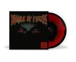 "Cradle of Filth", rote Schrift, finstere Gesichter, rote Augen, Schallplatte in Schwarz und Rot., LP