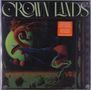 Text: „CROWN LANDS“ oben, „APOCALYPSE“ seitlich. Fantasievolle Illustration eines Drachen im Weltraum vor Planeten., LP