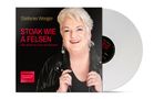 "Stefanie Werger. STOAK WIE A FELSEN. Das Beste aus fünf Jahrzehnten." Frau lächelt, hält Jacke. Vinyl-Schallplatte dabei., LP