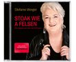 "Stefanie Werger, Stoak wie a Felsen, Das Beste aus fünf Jahrzehnten." Porträt einer lachenden Frau mit Lederjacke., CD