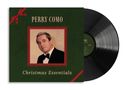 "PERRY COMO, Christmas Essentials." Schallplattencover mit einem Foto eines Mannes im Anzug., LP