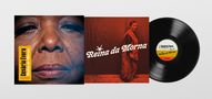 Links steht "Cesária Évora, Reina da Morna". Rechts ein Portrait von Cesária, dazu eine Schallplatte., LP