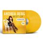 "ANDREA BERG BEST OF" und "DAS REKORD ALBUM DAS KANN UNS KEINER NEHMEN". Gelbe Vinyl-Schallplatte, Frau auf Stuhl., 4 LPs