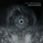 Text: "OH HIROSHIMA OSCILLATION". Illustration: Ein schwarzer Kreis in der Mitte mit Linien und Partikeln umgeben., 2 LPs