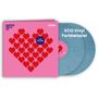 "Lübbe, inkl. Nr.1 Hit, ECO Vinyl Farbbeispiel" auf einer pinken Hülle mit roten Herzen und zwei blauen Schallplatten.