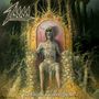 Logo oben, Text unten: "Rotting on a Golden Throne". Ein Skelett sitzt auf einem goldenen, verfallenen Thron., LP