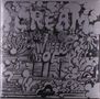 CREAM, WHEELS OF FIRE. Eine schwarz-weiße, psychedelische Illustration mit wirbelnden Formen und Blasen.