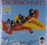 Text: "GROBSCHNITT", "50 JAHRE JUMBO", "50", "JUMBO". Illustration: Flugzeug mit Personen am Himmel., LP