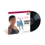 Albumcover mit dem Titel "Birds of a Feather" von Carmen McRae. Frau in elegantem Kleid, zwei Wellensittiche., LP