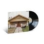 Texte: "FATHERS", "STEREO", "BLUE NOTE". Haus mit Veranda, Rasenmäher im Vordergrund, Palmen im Hintergrund.