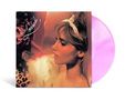 Der Text "Lorelei" ist in geschwungener Schrift geschrieben. Eine Frau mit Blumen im Haar, daneben eine rosa Vinyl-Schallplatte., LP
