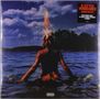 Covertext: „A Little Vengeance Jessie Reyez“. Frau im Wasser, Haare brennen, bewölkter Himmel., LP