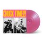 "ROLE MODEL CHUCK TIMELY & THE HOURGLASS" steht auf einem Albumcover in Rosa und Gelb. Pinke Schallplatte daneben., LP