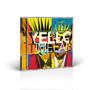 "YELLO TIMELAB" steht auf einem CD-Cover. Buntes, abstraktes Design mit grafischen Formen und kräftigen Farben., CD