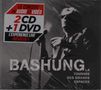 Aufklebertext: "Le concert en audio et vidéo, 2 CD + 1 DVD, L'expérience live absolue!" Schwarz-weiß Foto eines Sängers., 2 CDs und 1 DVD