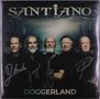 Texte: "SANTIANO", "DOGGERLAND." Fünf Männer stehen nebeneinander vor einem maritimen Hintergrund., 2 LPs