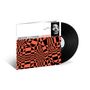 "Dimensions & Extensions + Sam Rivers." Schwarz-weißes Foto oben rechts. Abstrakte orange-schwarze Muster unten. Vinyl-Schallplatte., LP
