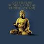 Text: "CAT STEVENS' BUDDHA AND THE CHOCOLATE BOX". Eine goldene Buddha-Statue in sitzender Meditationshaltung., CD