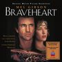 Text: "Original Motion Picture Soundtrack", "Mel Gibson", "Braveheart", "Music composed and conducted by James Horner", "London Symphony Orchestra", "30th Anniversary Special Edition", "With new exclusive liner notes", "2 CD", "DECCA". Eine Kriegsszene darunter.