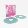 Der Text "ROBYN BODY TALK" ist in pink auf einem Albumcover. Zwei transparente, hellblaue Schallplatten liegen davor., 2 LPs