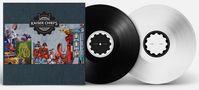 "Ohn Your Jago," "Kaiser Chiefs," zwei Schallplatten, Illustration bunter Fantasieszenen, eine graue, eine weiße Vinyl., 2 LPs