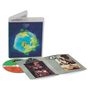 Text: "HIGH FIDELITY", "PURE AUDIO", "STEREO". Zeigt eine Verpackung mit einer Erdkugel-Illustration, CD und ein aufgeklapptes Heft., Blu-ray Audio