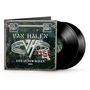 "VAN HALEN LIVE IN NEW HAVEN 1986" steht auf einem Albumcover mit zwei schwarzen Schallplatten., 2 LPs